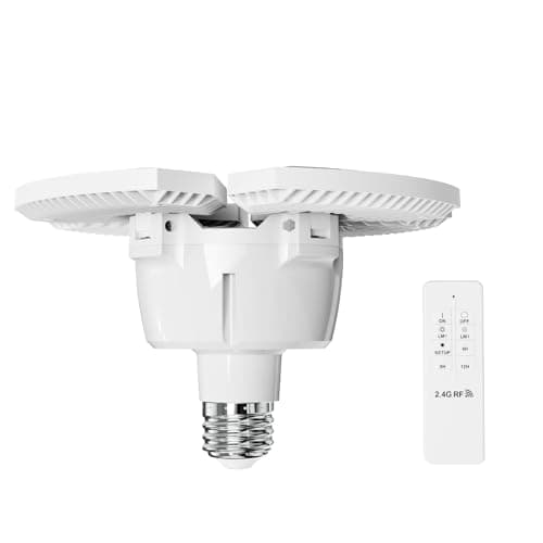 RDJ Bouns 80W Dimmable Grow Light Bulb with Remote Control, Full Spectrum Plant Bulb with 4/8/12H Timer, E26 Base LED Grow Lamp for Large Indoor Plants, Monstera, Fiddle Leaf Fig