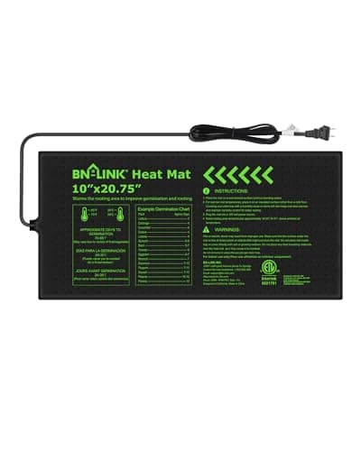 BN-LINK Durable Seedling Heat Mat for Seed Starting 10" x 20.75", Waterproof Warming Mat Plant Heating Pad for Seed Germination, Indoor Growing, Hydroponic, Greenhouse, ETL Listed