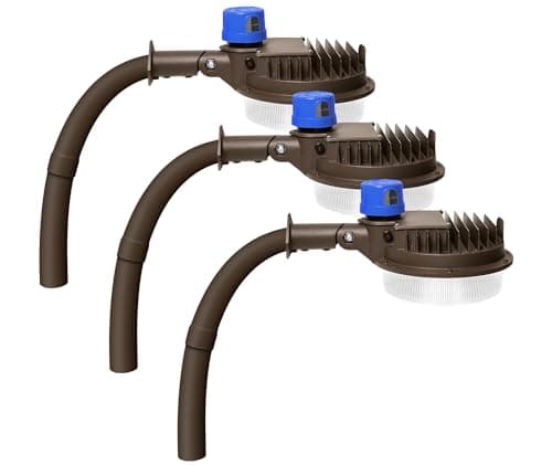 ledmo 120W LED Barn Light Dusk to Dawn Outdoor Lighting 18000lm 5000K LED Security Lights Adjustable Angle IP65 Waterproof Flood Lights Outdoor for Yard Warehouse（3 Pack