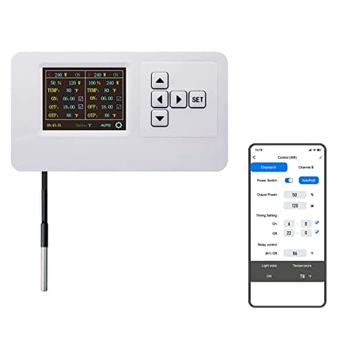VABIRA VBR-C200 Grow Light Controller WiFi 0-10V Timing ON | Off,Power%,Sunrise Sunset,High Temperature Light Off, 2.4G.RJ11,RJ14