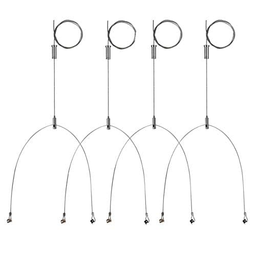 OTTFF 4 Pack 3.2 ft Ceiling Light Suspension Cable Kit, Adjustable Hanger Wire for Grow Light, Aquarium LED Panel