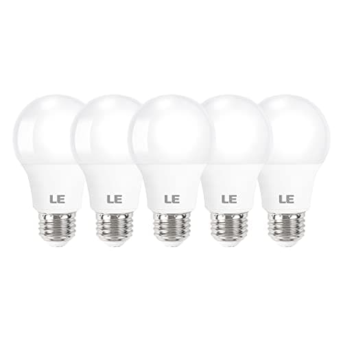 LE LED Light Bulbs 60 Watt Equivalent, 9W 800 Lumens Non-Dimmable, Daylight White 5000K, A19 E26 Standard Medium Base, 10000 Hour Lifetime 5 Count (Pack of 1)