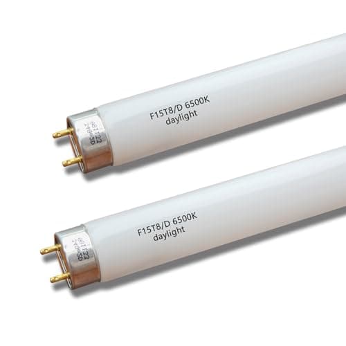 Flyercatch F15T8-D Daylight 15W Fluorescent Bulb,18'' F15T8/DL 6500K Bright White Lighting, T8 Linear Preheat Lamps, Full Spectrum for Aquarium Fish Tank, Plant Lighting