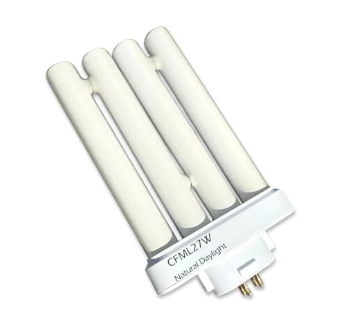 Cemlorot CFML27VLX Full Spectrum Fluorescent Bulb, 6500K Natural Daylight Replacement for Verilux 27W Desk & Floor Lamps Light,GX10Q-4 4 Pin Base in a Square