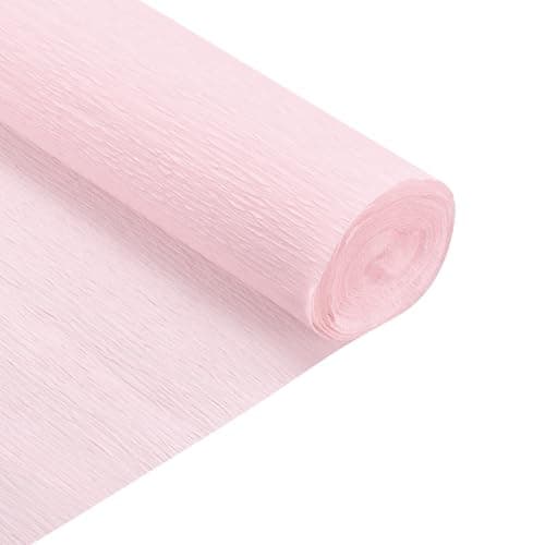MECCANIXITY Crepe Paper Roll 6.9ft Long 20 Inch Wide for Wedding Ceremony Various Large Festivals Decoration, Light Pink
