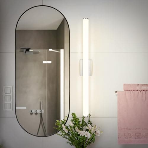 ASD LED 36" Vanity Wall Mount Light Fixture, Linear Bathroom Lighting Bar | 3CCT, Dimmable, Energy Star, ETL Listed | 30W 2100LM 3000-5000K 120V | Long Tube Bath Sconce Over Mirror | Nickel