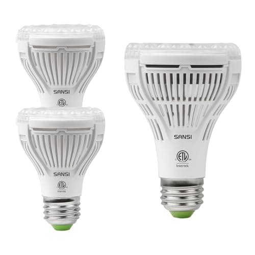 SANSI Grow Light Bulb 3Pack, 15W Grow Light Bulb 1pack + 10W Grow Bulb 2pack, LED Full Spectrum, with Optical Lens for High PPFD, Energy Saving Plant Lights for Seeding and Growing