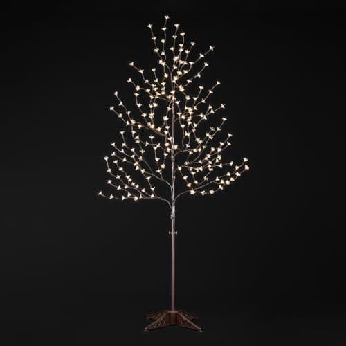 LIGHTSHARE 6.5 feet 208L LED Lighted Cherry Blossom Tree, Warm White, Decorate Home Garden, Spring, Summer, Wedding, Birthday, Christmas Holiday, Party, for Indoor and Outdoor Use