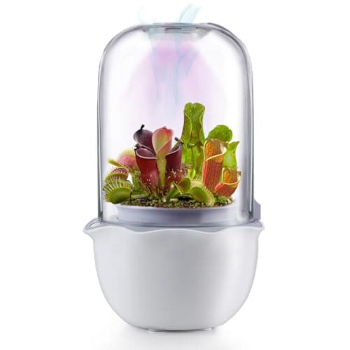 Venus Fly Trap Terrarium Pot with Timer Grow Light&Fan,Plant Terrarium kit for Moss&Cactus,Smart Planter for Carnivorous Plants&Butterwort,Valentine Birthday Gifts for Women Garden Lover(no Plant)