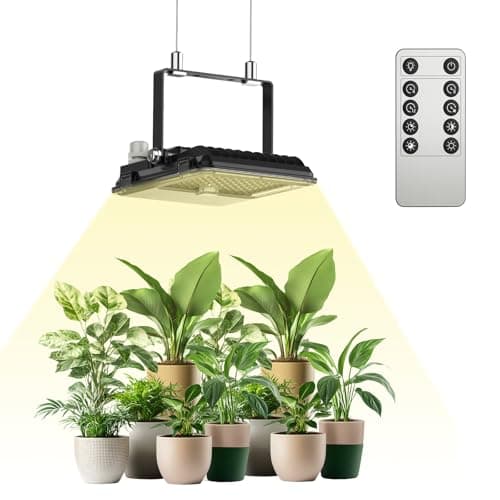 SANSI Dimmable LED Grow Light, 3000K 5000K 660nm 730nm Full Spectrum 45W (340W Equiv.) with Remote, Auto On Off Timing 4 8 12 Hrs, IP65 Waterproof Plant Light