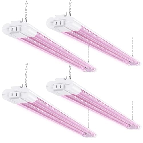 Sunco 3ft Grow Light LED, 30W, Full Spectrum, for Seed Starting, Seedling, Indoor Plants, Plug in Suspended Fixture, Link Up to 5, Inline Switch, UL/ETL 4 Pack.