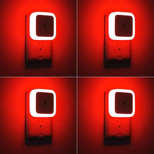 Sujeet Red Night Light, Night Lights Plug into Wall 4-Pack, Nightlight Plug in Night Light, Dusk to Dawn Night Lamp Led Night Lights for Adults Bedroom, Bathroom, Hallway