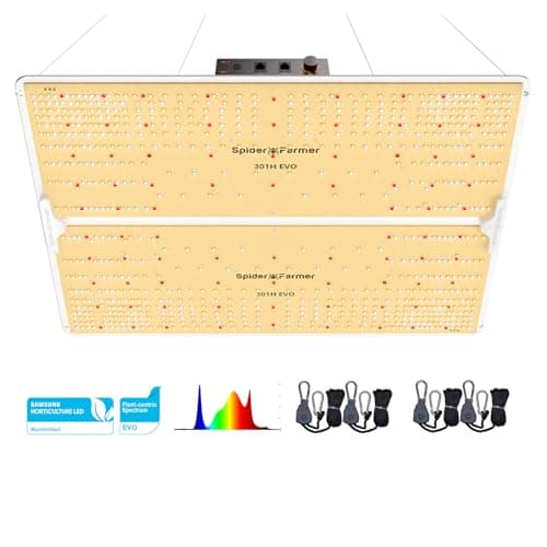 SPIDER FARMER SF4000, Samsung LM301H EVO Led Grow Light, Full Spectrum Plant Lights, 450W Dimmable & High Efficiency & Deeper Penetration Commercial Lamps for Seedling Veg & Bloom in 4x4 Grow Tent