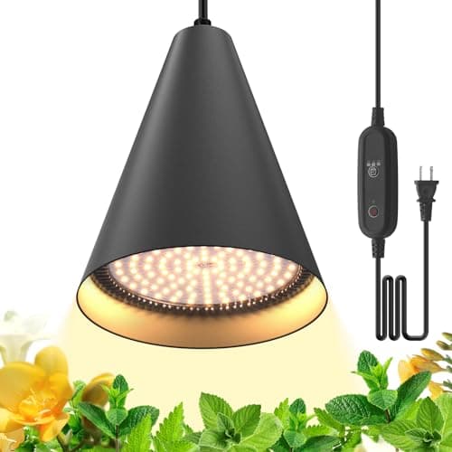Bstrip Hanging Grow Lights for Indoor Plants, 25W Full Spectrum Hanging Plant Light with Timer &16.4FT Power Cord, 3000K Black Pendant Grow Light for Indoor Plant,Tall Plant Garden, Flowers,Greenhouse