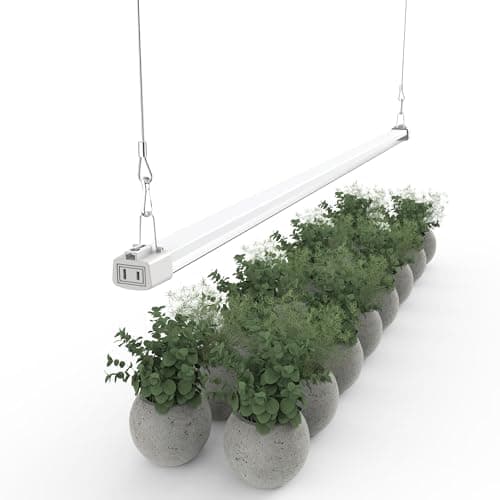 APICDOM LED Grow Light 4FT Full Spectrum Compact Linkable Lighting Fixture for Indoor Greenhouse Year Round Plant Seedlings, Essential Grow Slim Hanging Suspended Strip