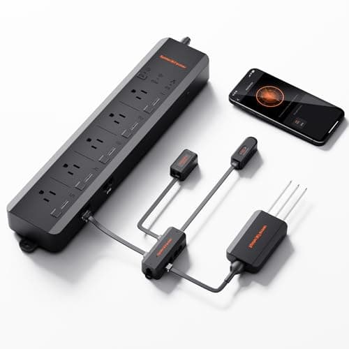 Spider Farmer GGS AC5 Power Strip Kits, 5 AC APP-Based Controls Outlets, 3 in 1 Soil Sensor, Temp Humid Light Sensor, for Indoor Grow Tent and Room