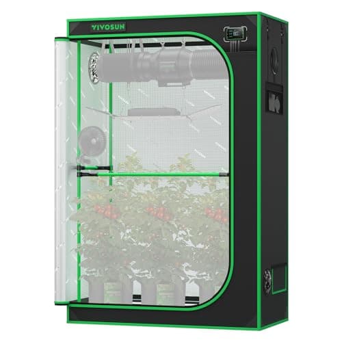 VIVOSUN PRO Grow Tent 2x4 Indoor Grow Tent with Thick 1 inch Poles Strengthened High Reflective Mylar Oxford Fabric Extra Hanging Bars & High CFM Kit for Hydroponics Indoor Plant for AeroLight A200SE