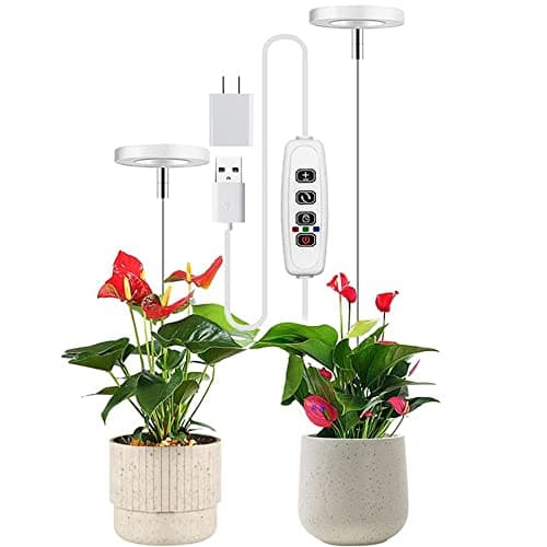 Andy's Orchids LED Grow Light, Adjustable Height, Full Spectrum, 360 Lumen, 40 LED Beads, USB Powered, White, Acrylic & Metal, Modern Design, Indoor Use