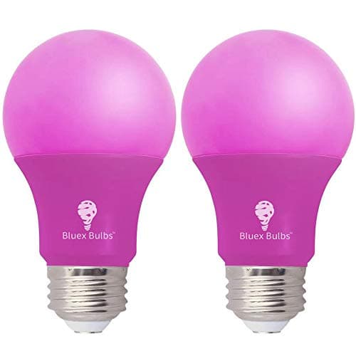Bluex Bulbs 2 Pack LED A19 Pink Light Bulb - 9W (60Watt Equivalent) - E26 Base Pink LED Pink Bulb, Party Decoration, Porch, Home Lighting, Holiday Lighting, Decorative Illumination