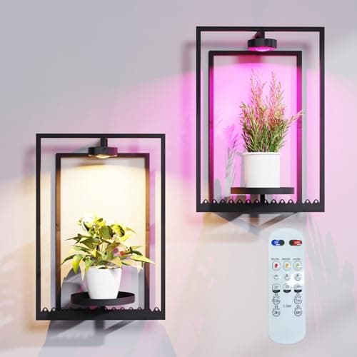 GooingTop LED Grow Light,6000K Full Spectrum Clip Plant Growing Lamp with White Red LEDs for Indoor Plants,5-Level Dimmable,Auto On Off Timing 4 8 12Hrs