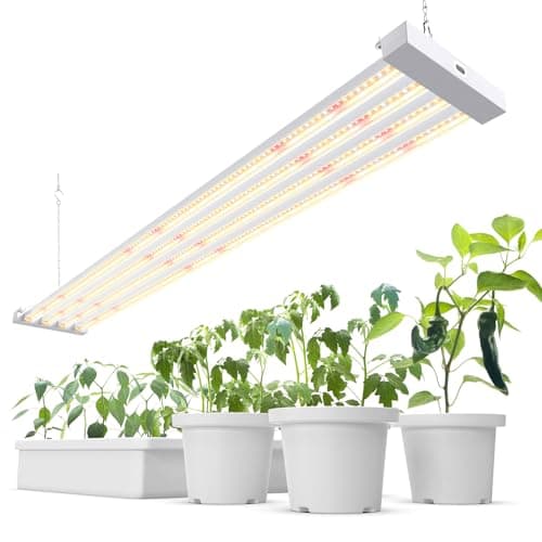 Barrina TX-L84 4FT LED Grow Light, 84W, 4 LED Panels Wider Coverage, Full Spectrum with 730nm IR LEDs, High PPFD, Linkable, Hanging for Plant Lights Indoor, Greenhouse, Vegetable, Seeding, 1 Pack