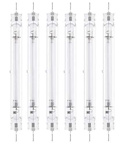 Vegelumax 1000W Double Ended High Pressure Sodium DE HPS Grow Light Bulb,High PAR Enhanced Red and Orange Optimized Spectrum for Plant Growth,CCT2000K,150000 Super Lumens,for Flourishing Growth,6Pack