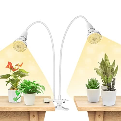 SANSI LED Grow Lights for Indoor Plants, 300W Full Spectrum Clip-on Gooseneck Grow Light with Ceramic Tech.,20W Plant Light for Indoor Growing High PPFD, Lifetime Free Bulb Replacement White, No Timer