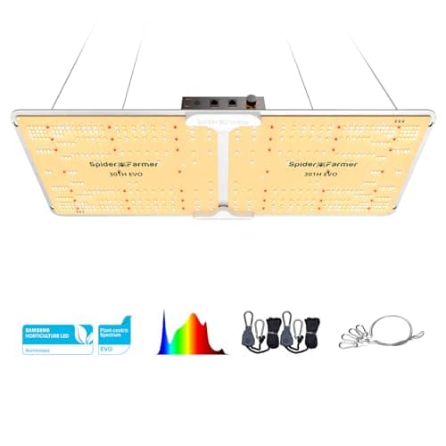 Spider Farmer SF2000, Samsung LM301H EVO Led Grow Light, Full Spectrum Plant Light, 200W Dimmable & High Efficiency & Deeper Penetration Lamps for Seed Starting Vegetables Bloom in 2x4 Grow Tent