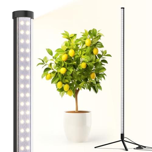 Barrina Vertical Grow Light T10, 42W 5000K, Full Spectrum LED Plant Light for Indoor,Standing Wide Coverage, 4FT Height with On/Off Switch and Tripod Floor Stand