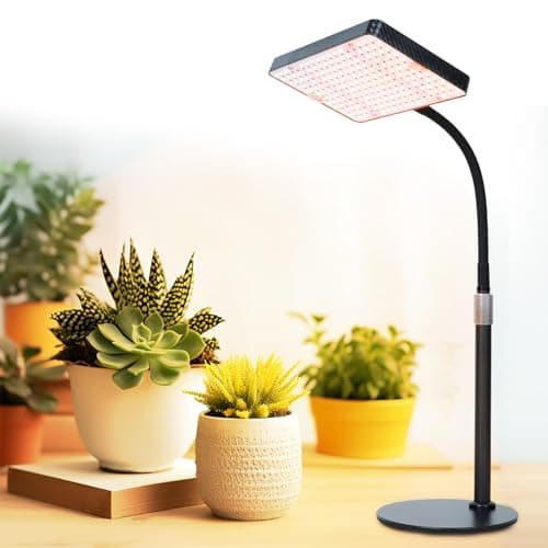 FECiDA Desk Grow Lights for Indoor Plants, Bonsai, Seed Starting, Table Top Grow Light UV-IR Full Spectrum, 25 Watt Power Draw, Bright Enough LED Growing Lamp, 16"-24" Height Adjustable