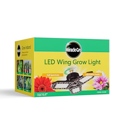 Miracle-Gro LED Wing Full Spectrum Grow Light for Indoor Plants, 80 W (800W Equivalent, Plant Lights for Indoor Greenhouse and Garage, E26 Base