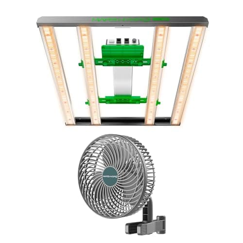 MARS HYDRO FC-E3000 300Watt LED Grow Light with M6 Grow Tent Fan 10 Speeds Powerful Full Spectrum Grow Light Bar Smart Dimmable & Integrated Grow Lampe for Veg Bloom Flower, Achieve 2.8 umol/J