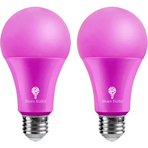 Bluex Bulbs 2 Pack LED A19 Pink Light Bulb - 9W (60Watt Equivalent) - E26 Base Pink LED Pink Bulb, Party Decoration, Porch, Home Lighting, Holiday Lighting, Decorative Illumination