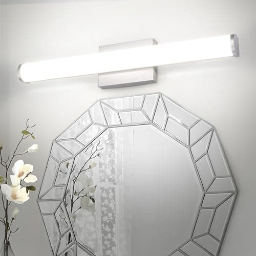 ASD LED 24" Vanity Wall Mount Light Fixture, Linear Bathroom Lighting Bar | 3CCT, Dimmable, Energy Star, ETL Listed | 25W 1750LM 3000-5000K 120V | Long Tube Bath Sconce Over Mirror | Nickel