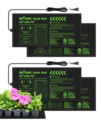 BN-LINK Durable Seedling Heat Mats for Seed Starting 10" x 20.75", 4 Pack Waterproof Warming Mat for Plants Germination, Plant Heating Pad for Indoor Growing, Hydroponic, Greenhouse, ETL Listed