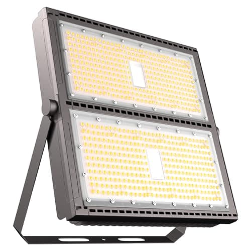 Upgrade 1000W LED Flood Light Outdoor 150000Lm Led Stadium Light with Adjustable Bracket, IP65 AC100-277V Commercial Area Lighting with Plug for Backyard/Basketball Court