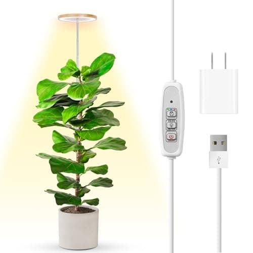 LBW Plant Grow Light Bamboo Plant Grow Lights for Indoor Full Spectrum LED Plant Grow Light, 4/8/12H Recurring Timer
