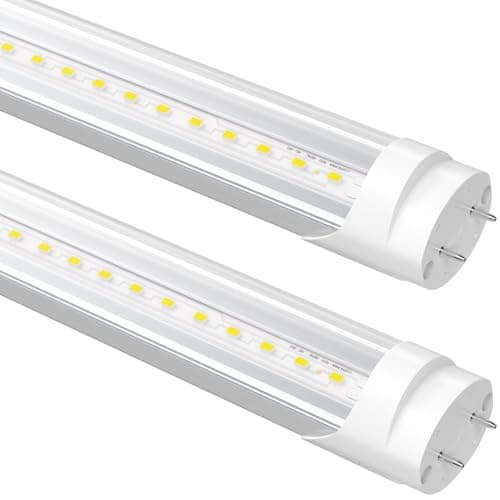 SUSLUM Fluorescent Light Bulbs Replacement 4FT, T8 LED Bulbs 4 Foot Type A+B, 24W (65W Equivalent) 3200LM, 5000K Daylight, 48 Inch Tube, F32T8 or F40T12 LED Replacement, Non-Dimmable, 2-Pack