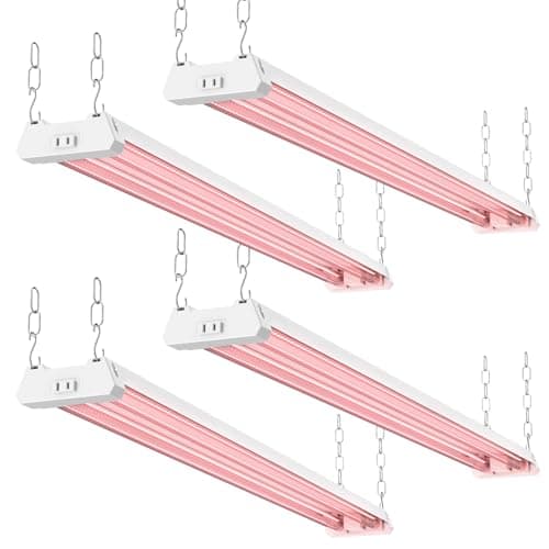 Sunco 4FT LED Grow Light for Indoor Plants 40W, Full Spectrum, Hanging Suspended Fixture, Linkable, Plug in, Greenhouse Year Round for Indoor Plants Seedlings Vegetables Flowers 4 Pack