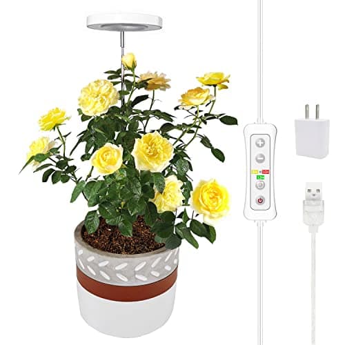 yadoker Plant Grow Light, LED Growing Light Full Spectrum for Indoor Plants,Height Adjustable, Automatic Timer, 5V Low Safe Voltage,Idea for Small Plant Light