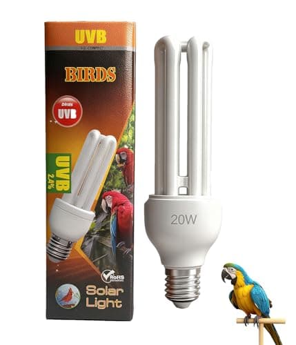 KINGYEENUO E26 UVA UVB Light Bulb for Birds 2.4 UVB 20W Compact Flourescent Lamp for All Kinds Captive Birds, Natural Sunlight Simulation Bird Parrot Light Bulb Compact UVB Lamp Bird Cage UVB Light