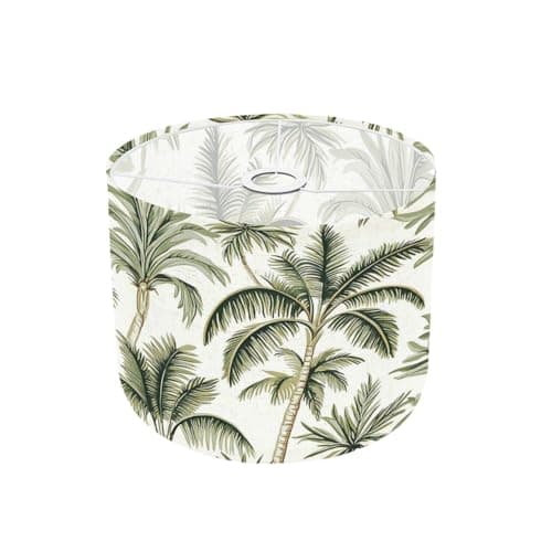 Drum Lampshade Tropical vintage Hawaiian palm trees banana palm leaves floral Medium Lamp Shade Replacement Linen Fabric Lampshades for Bedside Table Lamp Floor Lamps Spider Fitter 11"x11"x9"