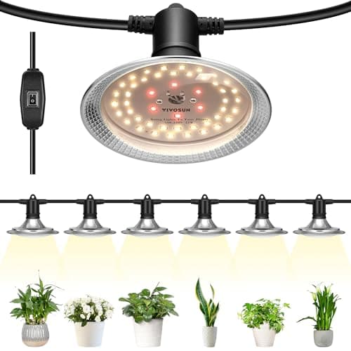 Kullsinss Grow Lights for Indoor Plants, Full Spectrum Plant Lights for Indoor Growing with 6/12/16H Timer, 3 Color Modes, 5 Brightness, 10"-65" Height Adjustable Wood Grain Plant Growing Lamp