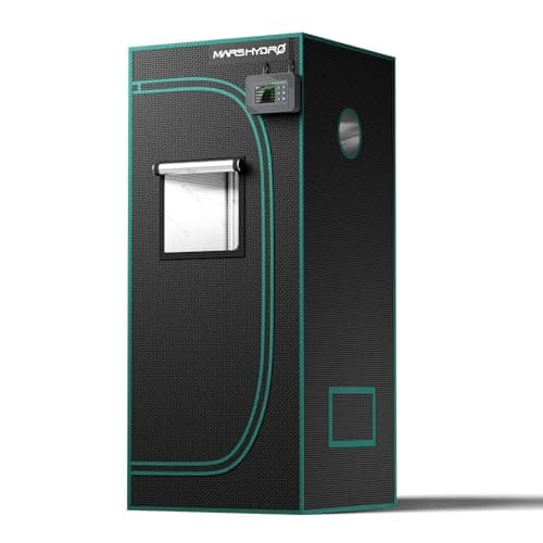 MARS HYDRO 2x2 Advanced Grow Tent, 24"x24"x55" High Reflective Mylar 1680D for Hydroponics Indoor Plant Growing, with Observation Window,Floor Tray and Smooth Zipper for TS600/TS1000