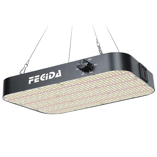 FECiDA 1200W Equivalent LED Grow Light, 130 Watt Power Draw Full Spectrum Grow Lights for Seed Starting, Seedlings, Veg, Bloom, 0–100% Dimmable, Daisy Chain, Quiet Cooling Fan