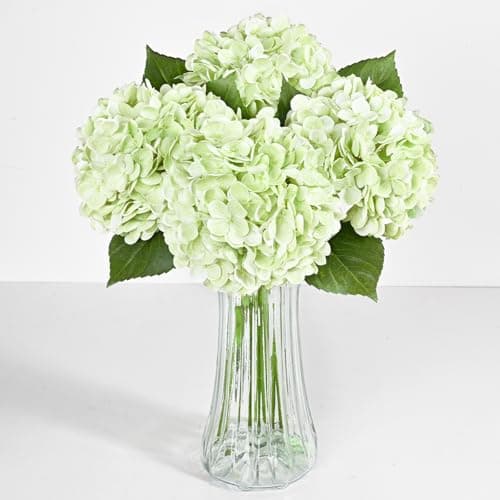 4 Pcs Light Green Hydrangea Artificial Flowers, Latex Real Touch Hydrangea Flowers, 19.6'' Full Faux Hydrangea Flowers Fake Flowers for Home Decor Party Wedding Centerpiece Bouquet Floral Arrangements