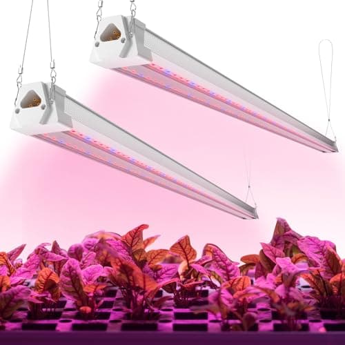 FREELICHT 2 Pack 4FT LED Grow Light, 40W (250W Equivalent), Red Blue (660nm+460nm) Full Spectrum Grow Light for Indoor Plants, Linkable Plug in Plant Growing Lamps for Hydroponic Seeding Veg Flower