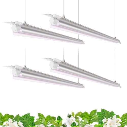 Barrina T8 LED Grow Light 4FT,168W(4 x 42W), 1000W Equivalent, Full Spectrum, V-Shape with Reflector Combo, Grow Lights for Indoor Plants, Greenhouse, 4-Pack