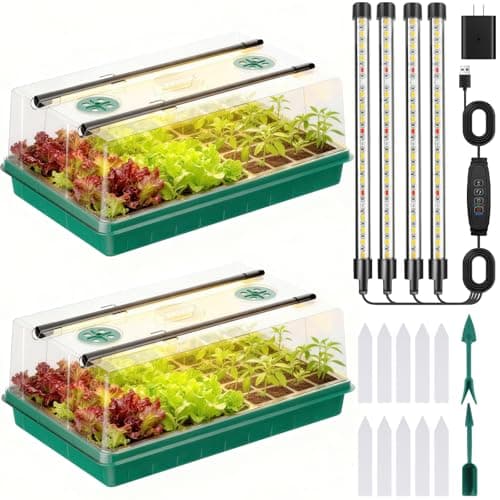 Seed Starter Tray, Seed Starter Kit with Grow Lights, Color Change Grow Lights for Seed Starting Kit, 3 Timming Set, Indoor Plant Growing Kit for Gardeners, Germination Trays Kits, Gardening Gifts