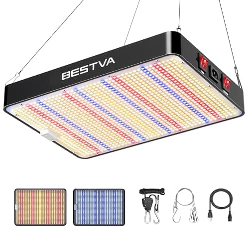 BESTVA DC2000 LED Grow Light, Full Spectrum Grow Lights for Indoor Plants with Veg & Bloom Switches, Quiet Cooling Fan, for Seedling Veg Bloom All Growth Stages